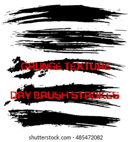 Black ink vector brush strokes. Vector illustration. Grunge texture