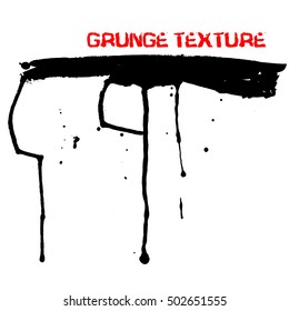 Black ink vector brush strokes. Vector illustration. Grunge texture.