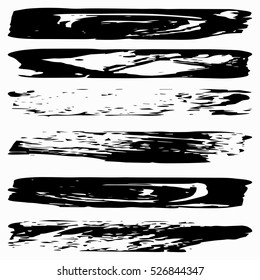 Black ink vector brush strokes
