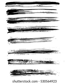 Black ink vector brush strokes. Vector illustration. Grunge texture
