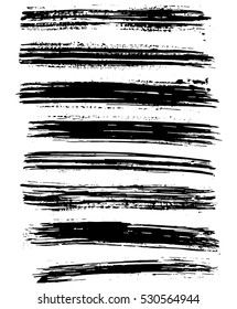 Black ink vector brush strokes. Vector illustration. Grunge texture