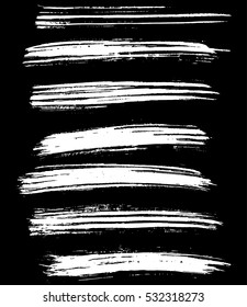 Black ink vector brush strokes. Vector illustration. Grunge texture