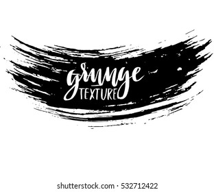 Black ink vector brush strokes isolated on white background. Vector illustration. Grunge texture