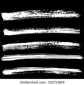 Black ink vector brush strokes. Vector illustration. Grunge texture