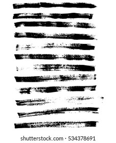 Black ink vector brush strokes. Vector illustration. Grunge texture