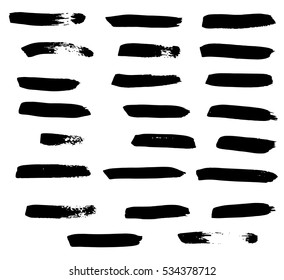 Black ink vector brush strokes. Vector illustration. Grunge texture