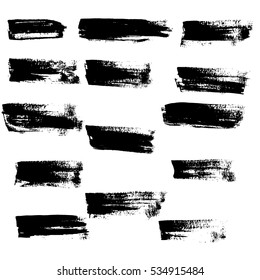 Black ink vector brush strokes. Vector illustration. Grunge texture