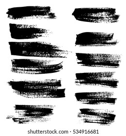 Black ink vector brush strokes. Vector illustration. Grunge texture