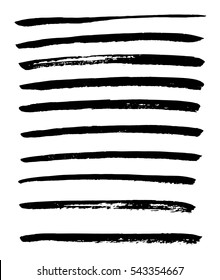 Black ink vector brush strokes. Vector illustration. Grunge texture