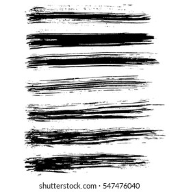 Black ink vector brush strokes. Vector illustration. Grunge texture.