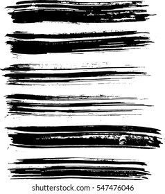 Black ink vector brush strokes. Vector illustration. Grunge texture.