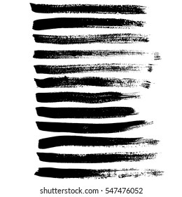 Black ink vector brush strokes. Vector illustration. Grunge texture.