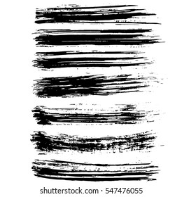 Black ink vector brush strokes. Vector illustration. Grunge texture.