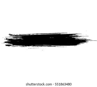 Black ink vector brush strokes isolated on white background. Vector illustration. Grunge texture