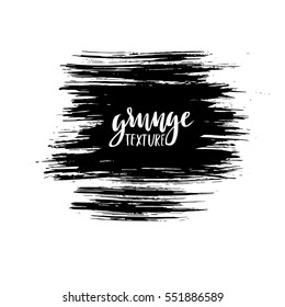 Black ink vector brush strokes isolated on white background. Vector illustration. Grunge texture