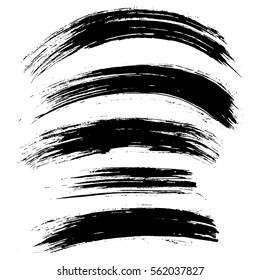 Black ink vector brush strokes background. Vector illustration. Grunge texture.