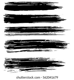 Black ink vector brush strokes background. Vector illustration. Grunge texture.