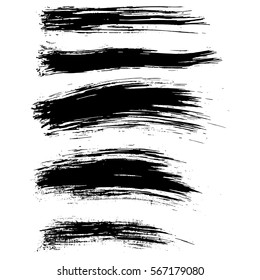 Black ink vector brush strokes background. Vector illustration. Grunge texture.