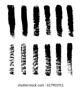 Black ink vector brush strokes