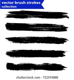 Black ink vector brush strokes
