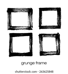Black ink vector frame. 