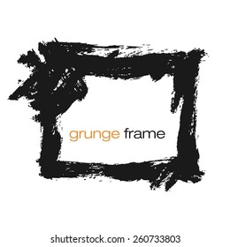 Black ink vector frame. Set of vector grunge frame templates.