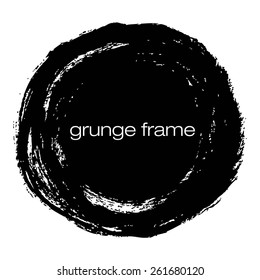 Black ink vector frame. Set of vector grunge frame templates.