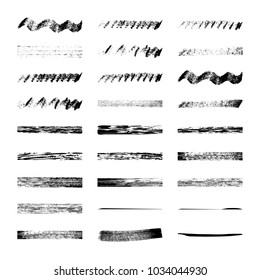 Black ink vector grunge brushes, brush strokes