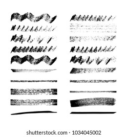 Black ink vector grunge brushes, brush strokes