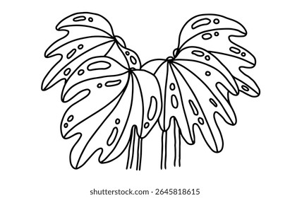 Black ink vector leaf image. floral pattern, printable, editable, simple leaf design.