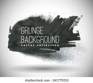 Black ink vector spray stains