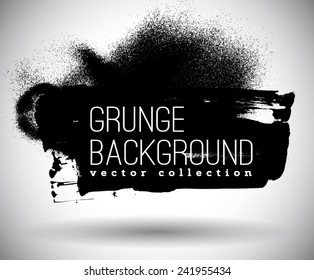 Black ink vector spray stains