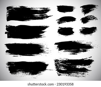 Black ink vector stains