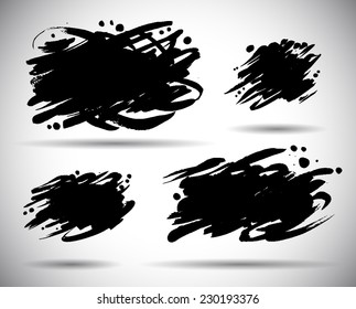 Black ink vector stains