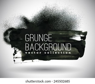 Black ink vector stains