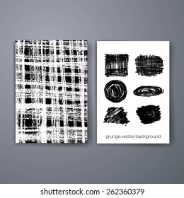 Black ink vector stains. Texture for grungy effect. Grunge marker stains.
