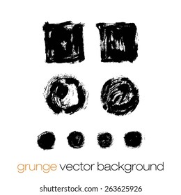 Black ink vector stains. Texture for grungy effect. Grunge marker stains.