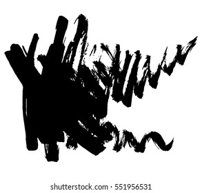 Black inky element. Black ink stroke. Grungy brush. Grungy design element. Ink brush. Black inky background