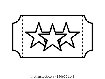 Ícone de entrada preto com três estrelas