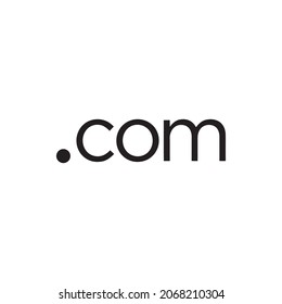 Black inscription domain .com on a white background.