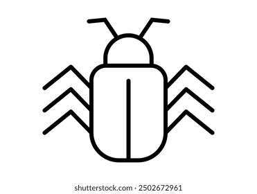 Icono negro del insecto o del bicho en el fondo blanco