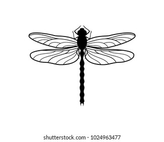 Black Insect Dragonfly Symbol Logo Animal Vector
