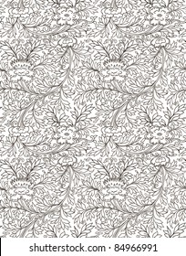 black insulated seamless floral pattern