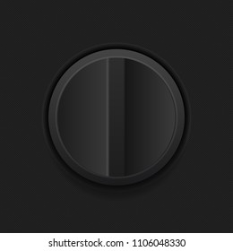 Black interface turning button. Vector illustration