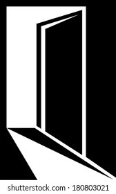 black interior icon - entry symbol with door silhouette