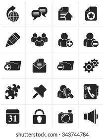 Black Internet blogging icons - vector icon set