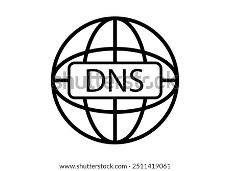 Black internet and DNS icon
