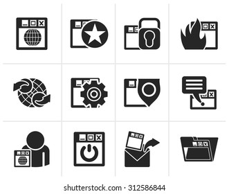 Black Internet, website and  Security Icons - vector icon set