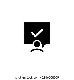 Black interview accepted icon design isolated on white background