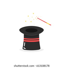 black inverted magic hat icon on white background. idea of fun celebration with magical performance and stunt with delusion or creative representation on birthday party for little kids